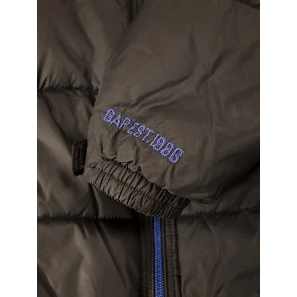 Gap Kids Black Puffer Jacket Blue Zip Fleece Lined Size S Small Outerwear